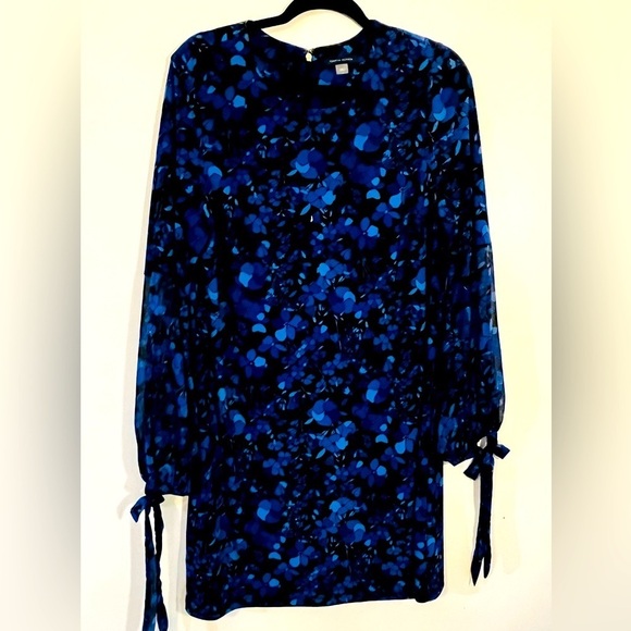 Tommy Hilfiger Blue Floral Print Dress Size 14 - Picture 1 of 6